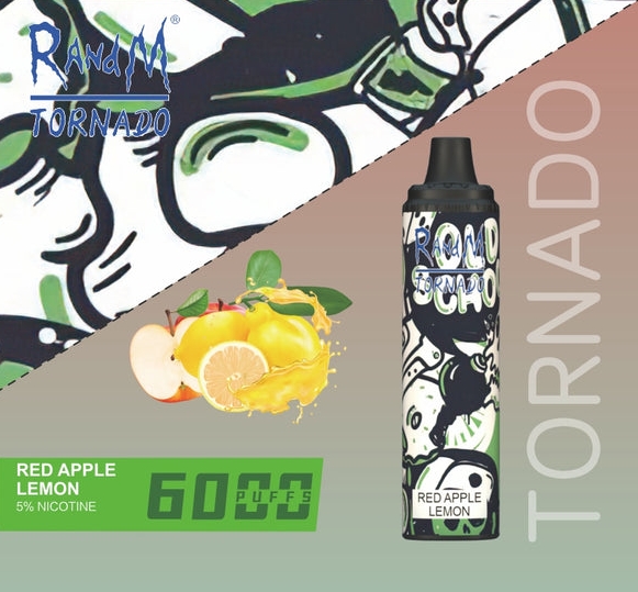 RandM Tornado 6000 Puffs Vape - Punainen Omena Sitruuna: Raikas ja Kiehtova Makuelämys Suomen Vape-Markkinoilla 2025