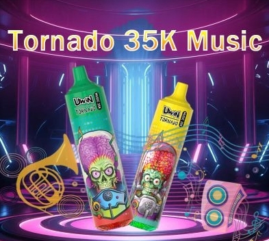 Uwin Tornado Music 35000 Puffs Vape - mansikka vesimeloni: Äänellinen ja makuelämys samassa laitteessa